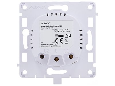 Ajax 52136.142.NC Relè per LightCore 1-gang 868MHz Jeweller 1100M
