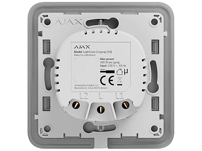Ajax 52137.142.NC Relè per Lightswitch 2-gang 868MHz Jeweller 1100M