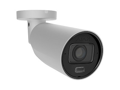 Ajax 126279.217.WH1 BulletCam 8MP Bianca con AI, Visione Notturna 60m e Lente Varifocale Motorizzata